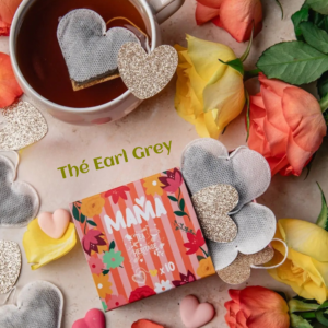 Coffret Mama Earl Grey sachets cœur paillettes dorées