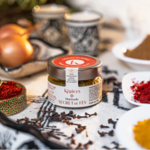 Marinade marocaine artisanale Secret de Fès sucrée salée idéale pour les viandes, légumes et tajines.