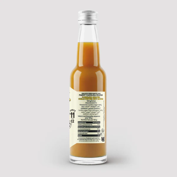 Sauce pimentée Carolina Reaper Sauces Martin flacon 100g - vue de droite