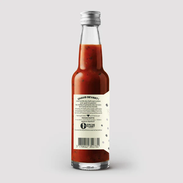 Sauce pimentée à la truffe noire flacon 100g - vue de gauche