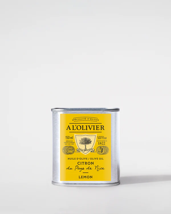 Huile d'olive infusée au citron du Pays de Nice A l'Olivier - boîte 250ml