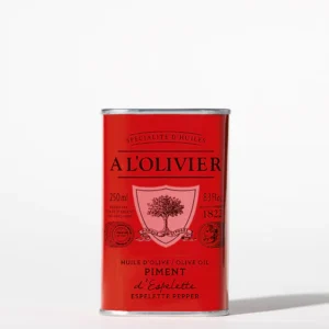 Huile d'olive infusée au piment d'Espelette A l'Olivier - boîte 250ml