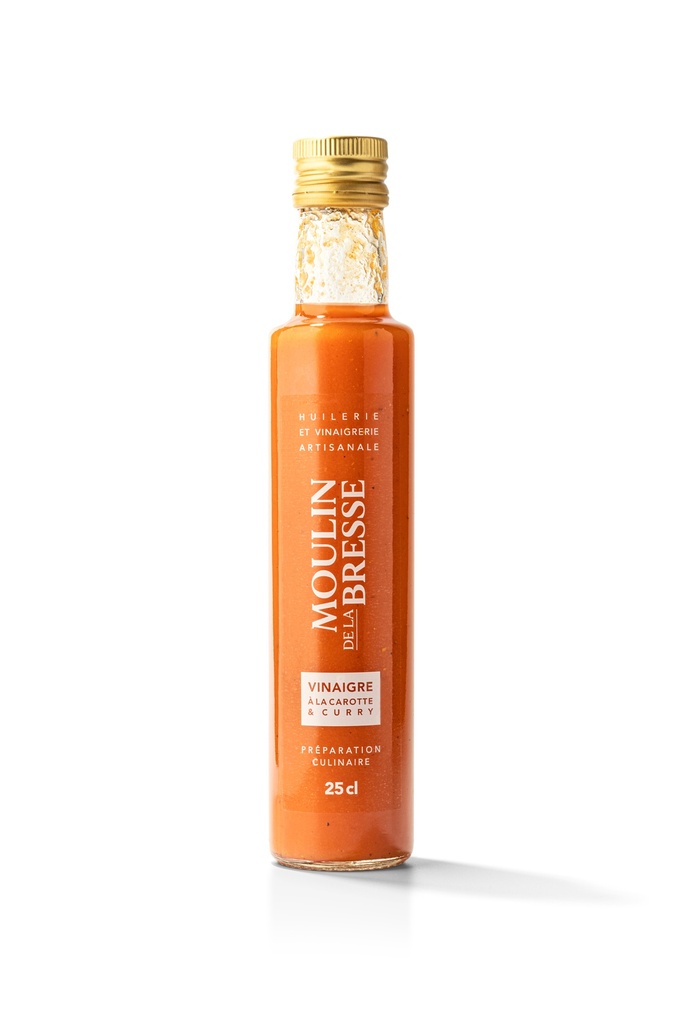 Vinaigre à la pulpe de carotte et au curry en format 25cl