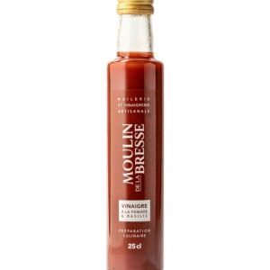 Vinaigre à la tomate et au basilic en bouteille