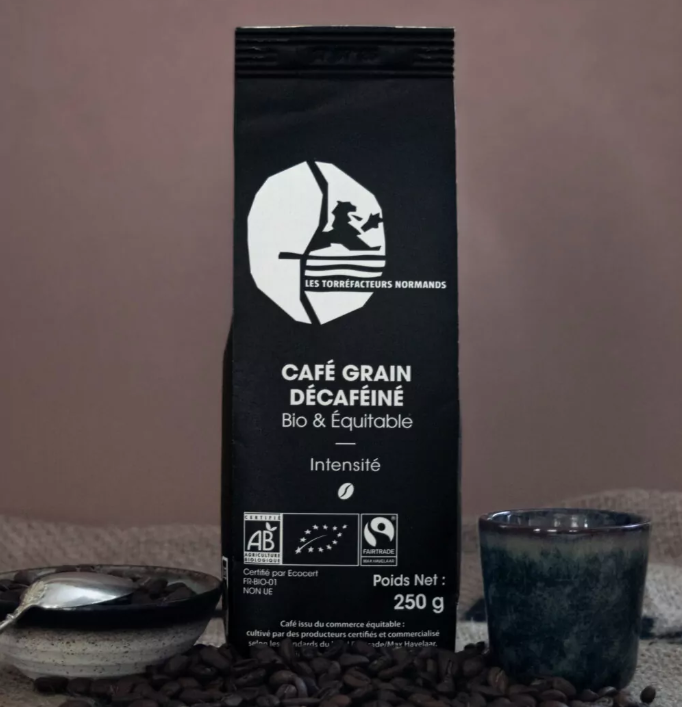 Café décaféiné bio , extraction de la caféine par méthode naturelle, arabica, équitable