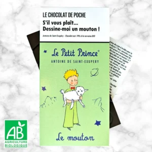 Le chocolat de poche, tablette chocolat noir à la verveine Le Petit Prince bio