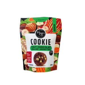 Cookies tout chocolat au praliné et aux noisettes croustillants