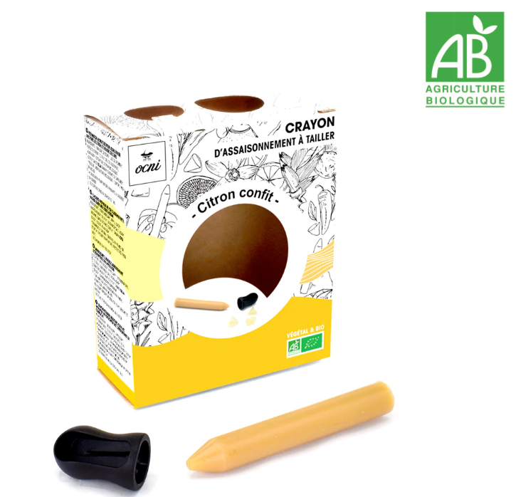 crayon d'assaisonnement à tailler au citron confit
