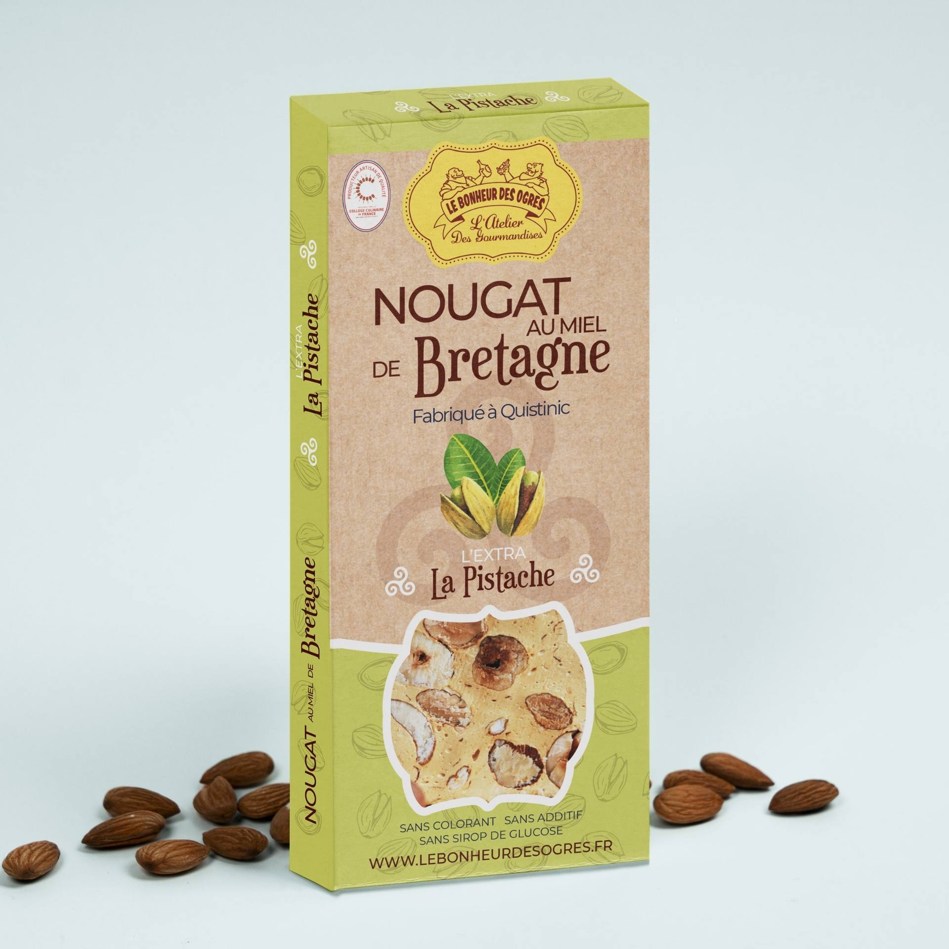 nougat tendre à la pistache 80g
