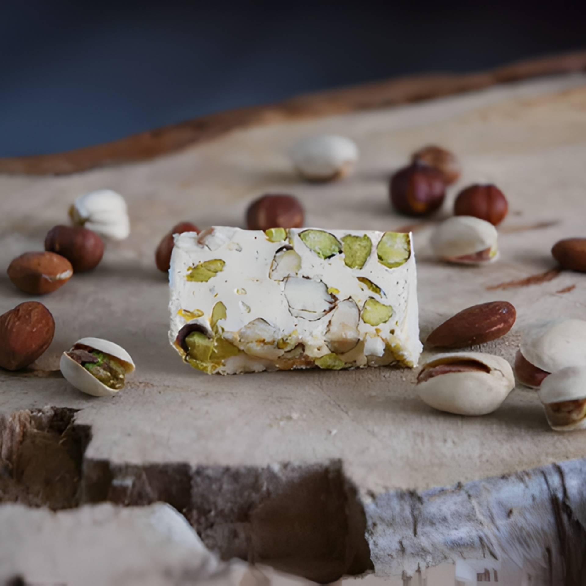 nougat tendre à la pistache 80g