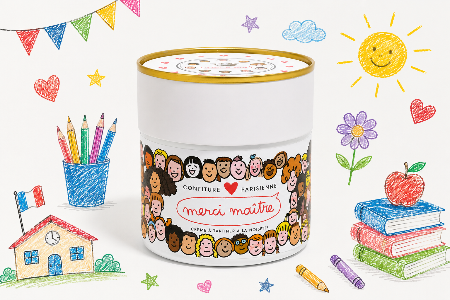 Pâte à tartiner Merci Maître à la noisette 250g cadeau de fin d'année scolaire