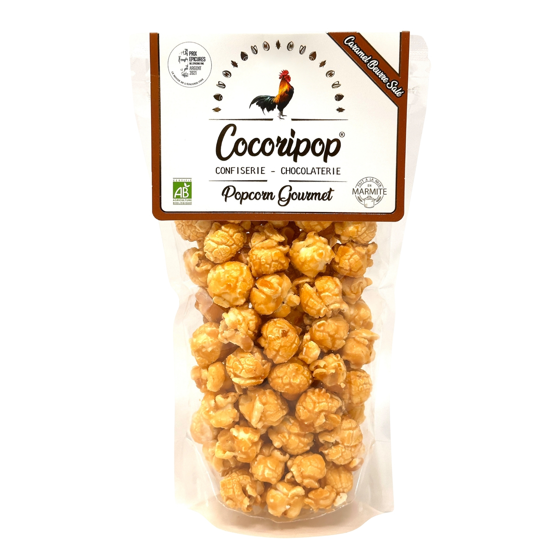 Popcorn bio croustillants au caramel beurre salé