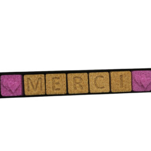 Sucres lettres MERCI et cœurs sucre de canne boîte cadeau