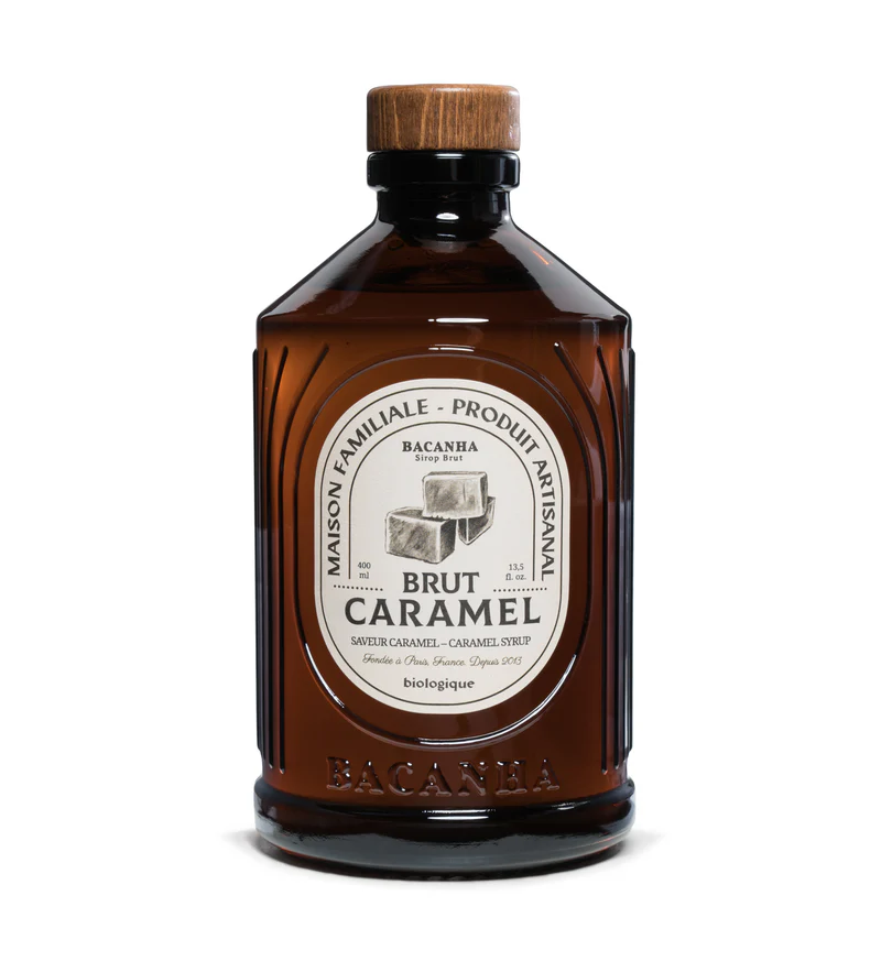 Sirop de caramel bio Bacanha bouteille 400ml avant
