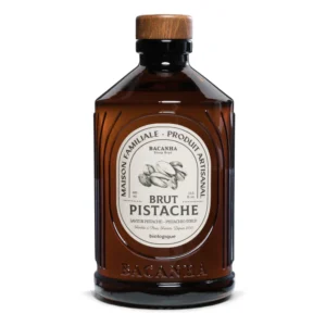 Sirop de pistache bio Bacanha bouteille 400ml avant