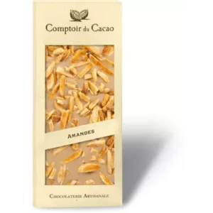 Tablette de chocolat blond (ou dulcey) aux amandes caramélisées 90g