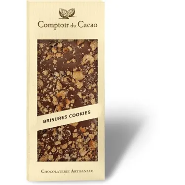 Tablette de chocolat au lait gourmande aux brisures de cookies 90g