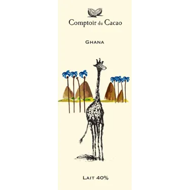 tablette de chocolat au lait du Ghana 40% 80g