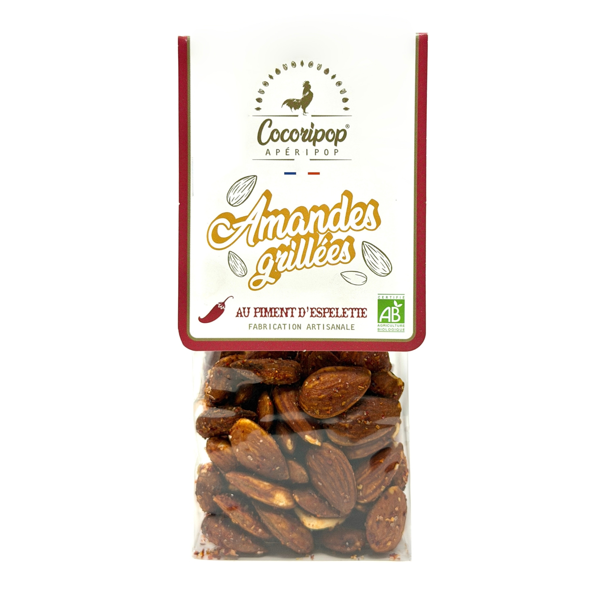 Amandes grillées au piment d'Espelette bio idéales pour l'apéritif